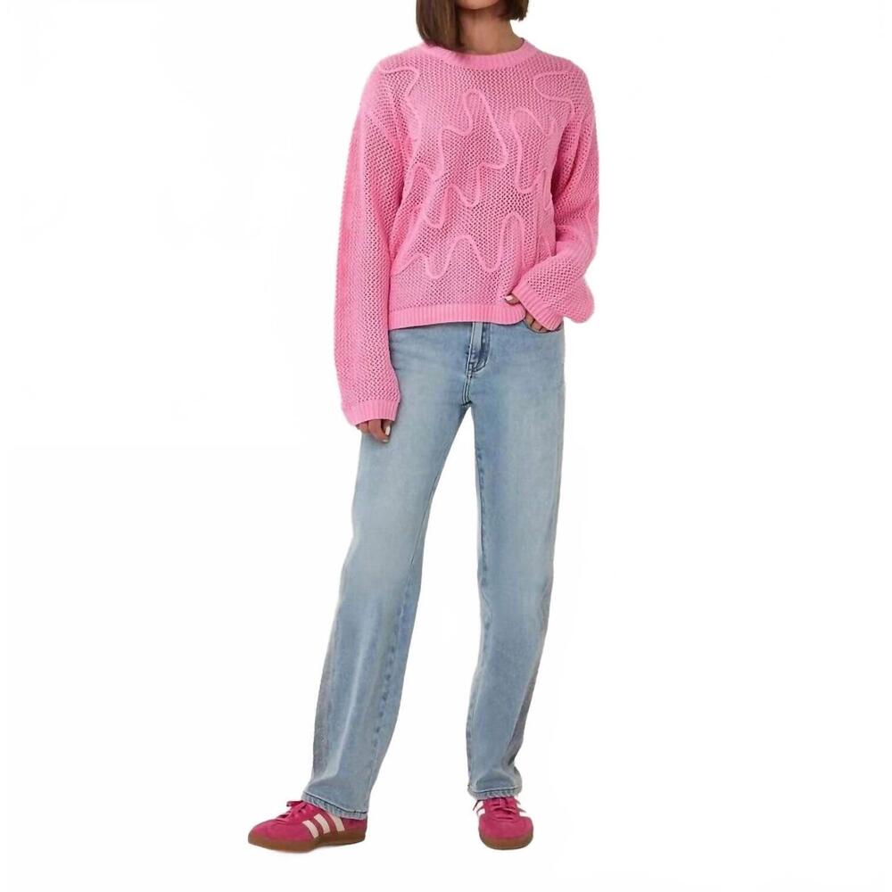 NEW ESQUALO saria long sleeve sweater in rose pink